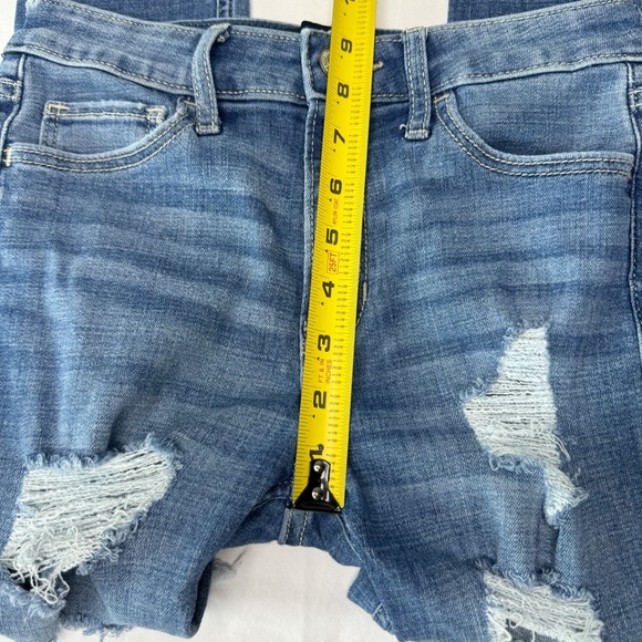 Hollister High Rise Crop Super Skinny Jeans Distressed Raw Hem 25” - Picture 11 of 17
